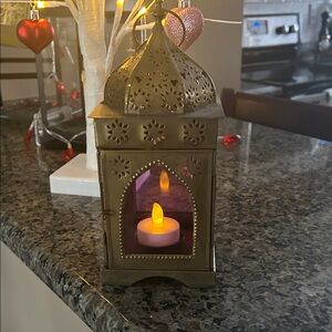 Elegant Gold Lantern Candle Holder